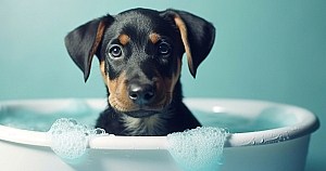 Dog Itchy Skin Remedy Dog Enjoying Bath